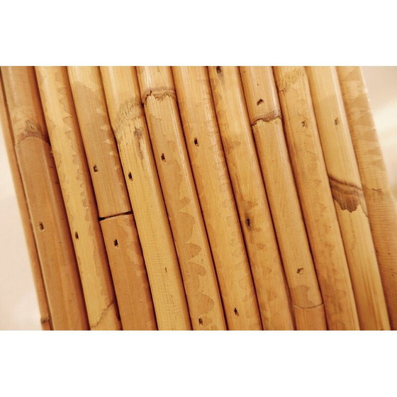 Image 1 of Specchio da parete in bambù contemporaneo vintage italiano