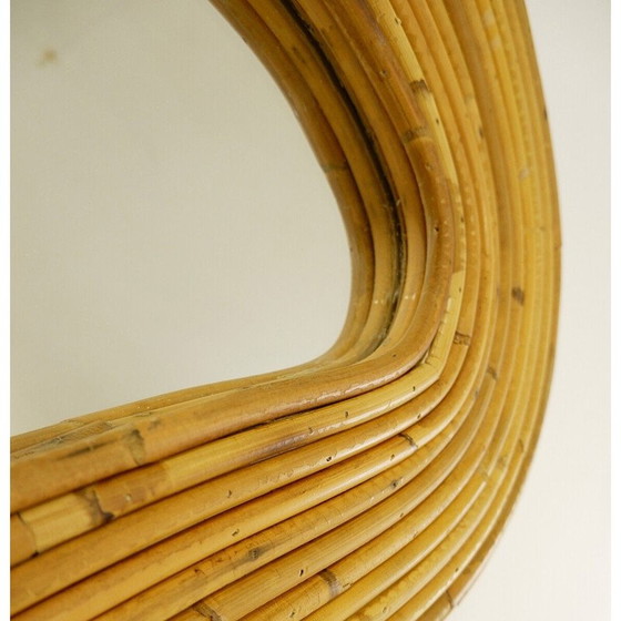 Image 1 of Specchio da parete in bambù contemporaneo vintage italiano