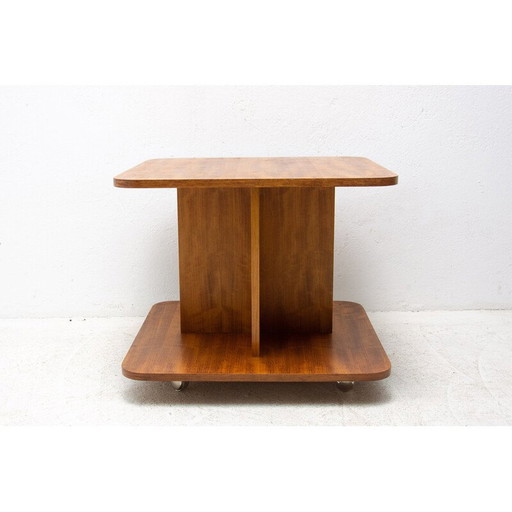 Vintage office coffee table on wheels, Czechoslovakia 1970s