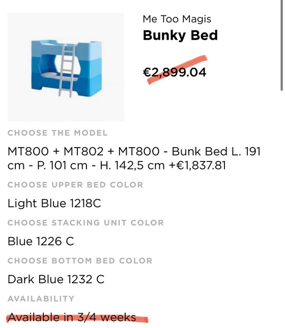 Image 1 of Bunky bunk bed Magis, incl 2 mattresses