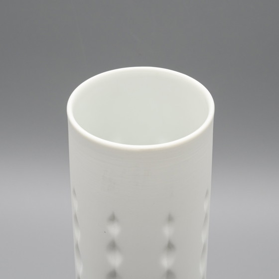 Image 1 of HUTSCHENREUTHER Bisque Porcelain ARCHAIS Vase TRIO Heinrich FUCHS Op Art Retro 