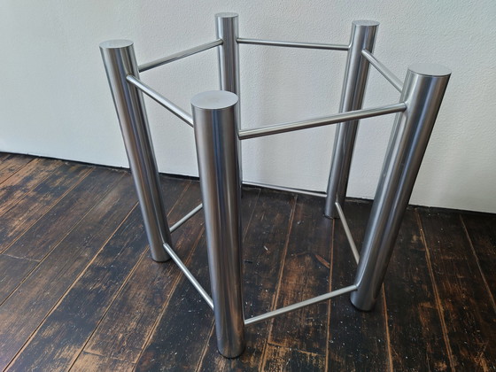 Image 1 of Postmodern Steel And Glass Dining Table