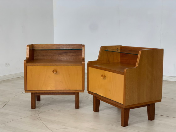 Image 1 of Mid - Century bedside tables bedside table bedside cabinet bedside cabinets chest of drawers vintage