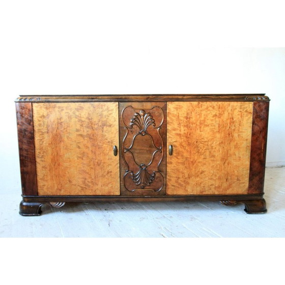 Image 1 of Art Deco French vintage sideboard in burr maple