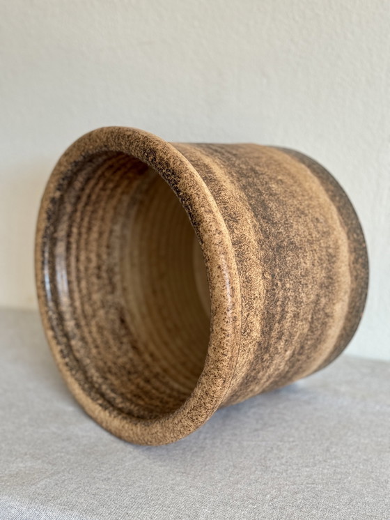 Image 1 of Grande vaso da fiori in ceramica vintage nei toni del marrone