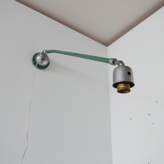 Image 1 of Vintage Telescopic Swedish painted extendable industrial wall lamp, 1950s