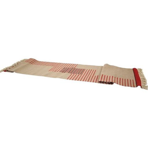 Alfombra abstracta geométrica modernista vintage, 1960