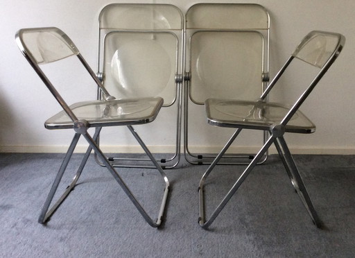 4x Giancarlo Piretti Plia stoelen