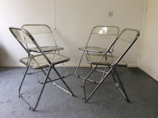 4x Giancarlo Piretti Plia stoelen