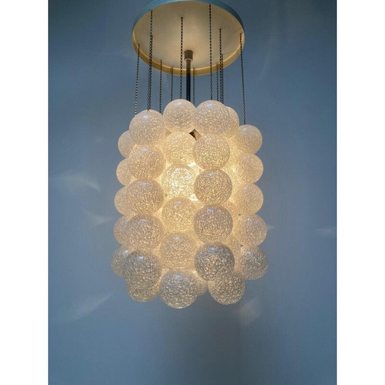 Image 1 of Vintage "Bubble" pendant lamp in metal and plastic by Josef Hurka for Napako, Czechoslovakia 1970
