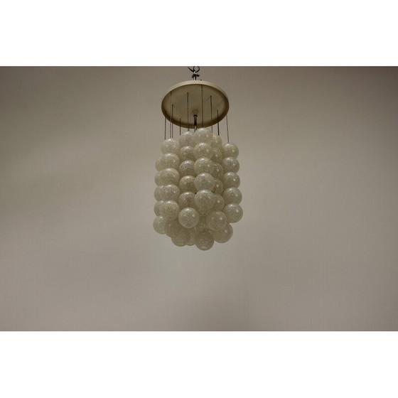Image 1 of Vintage "Bubble" pendant lamp in metal and plastic by Josef Hurka for Napako, Czechoslovakia 1970