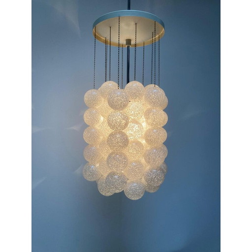 Vintage "Bubble" pendant lamp in metal and plastic by Josef Hurka for Napako, Czechoslovakia 1970