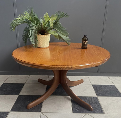 Round wood coffee table 1960s