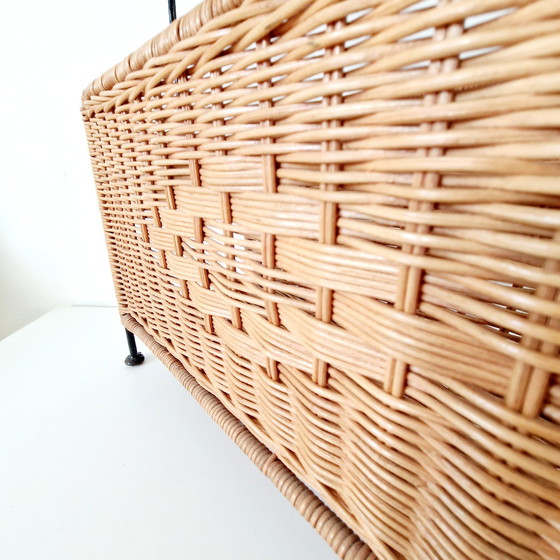 Image 1 of 60'S Vintage Reading Basket Magazines Rack