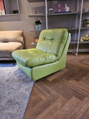 Vintage 1960s Leather Armchair / Green