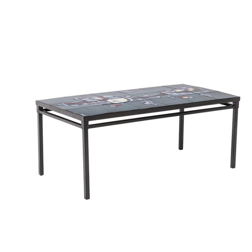 Vintage ceramic coffee table, France 1950