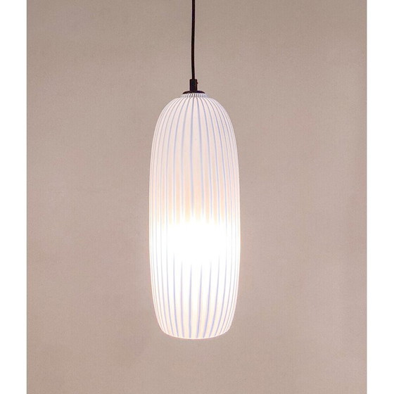 Image 1 of Lampada a sospensione vintage in vetro blu, Italia 1960