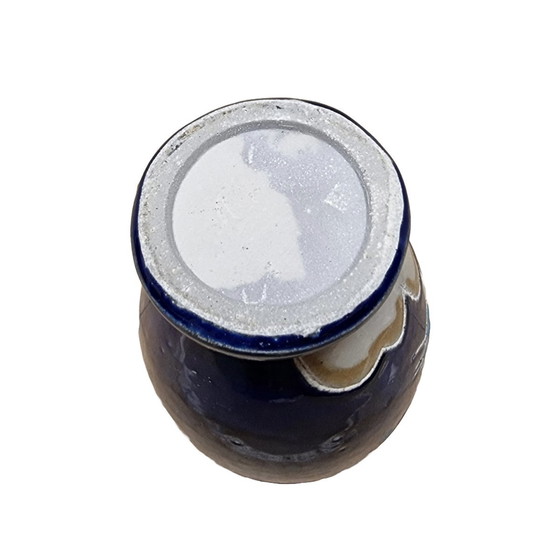 Image 1 of Vintage French Ceramic Cobalt Blue Vase