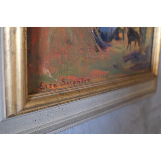 Image 1 of Vintage oil on panel by Elsa Selander, 1950s