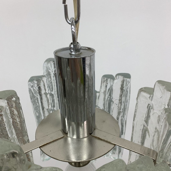 Image 1 of Kalmar Franken KG Hanging Lamp in Frosted Ice Glass J. T. Kalmar - 1960s