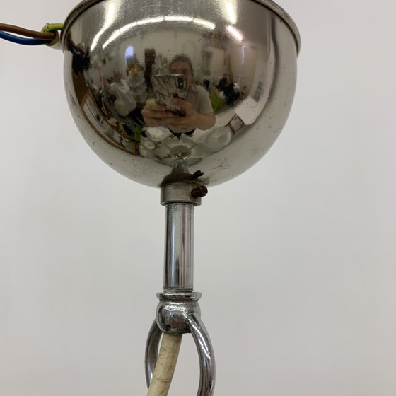 Image 1 of Kalmar Franken KG Hanging Lamp in Frosted Ice Glass J. T. Kalmar - 1960s