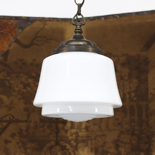 Art Nouveau Opaline Pendant Lamp