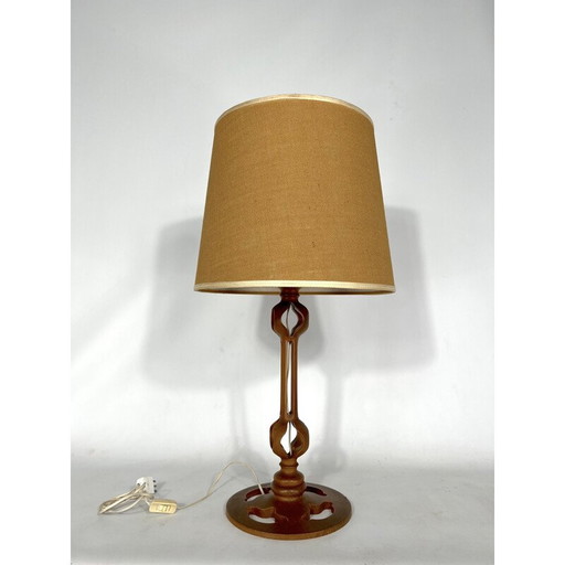 Vintage Italian wood table lamp, 1950s