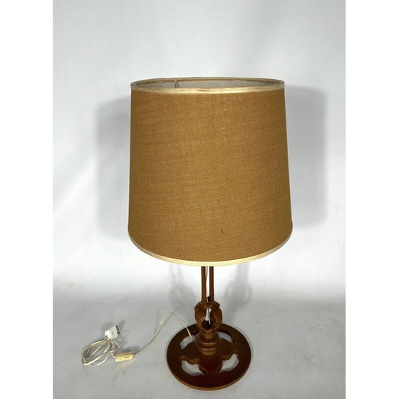 Image 1 of Lampada da tavolo vintage in legno italiano, anni '50