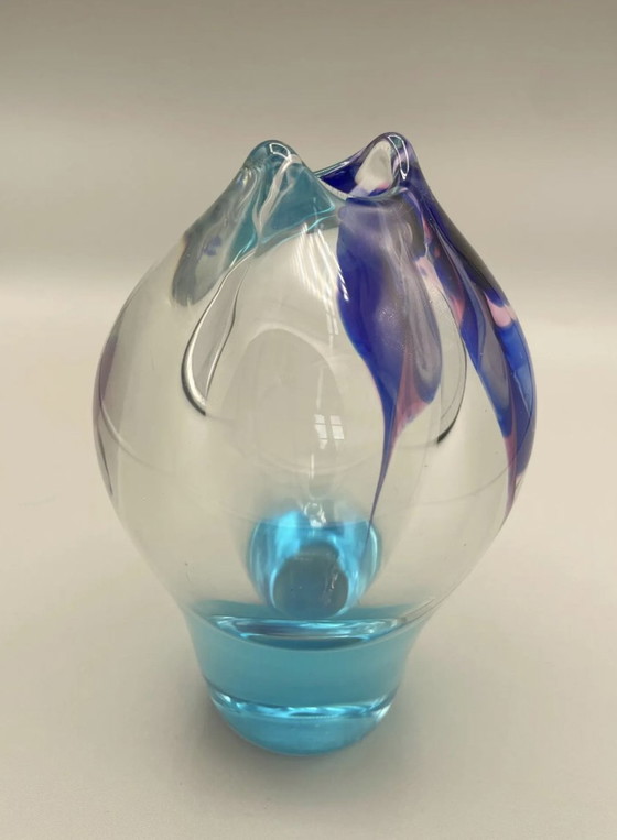 Image 1 of Blown Glass Vase Artist Jirí Suhájek (1943)