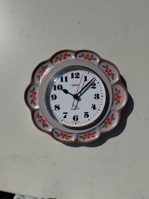 Ceramic Clock Peter Quartz West Germany