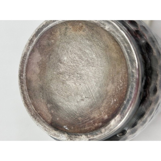 Image 1 of Vintage Art Deco hammered metal and porcelain tea service for Wmf, 1930