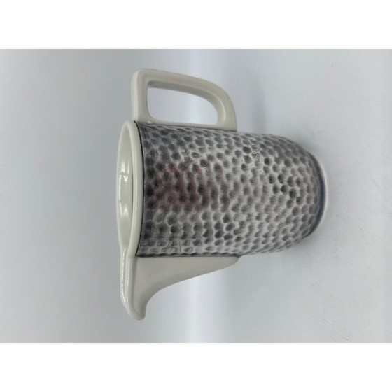 Image 1 of Vintage Art Deco hammered metal and porcelain tea service for Wmf, 1930