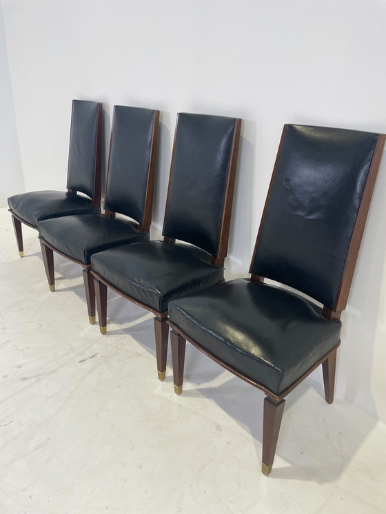 Image 1 of 4x antique art deco chairs