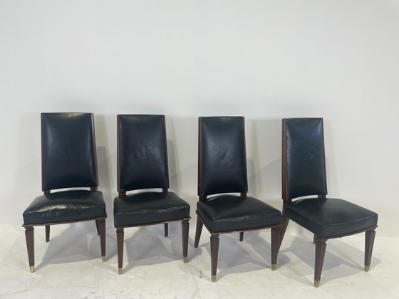 Image 1 of 4x antique art deco chairs