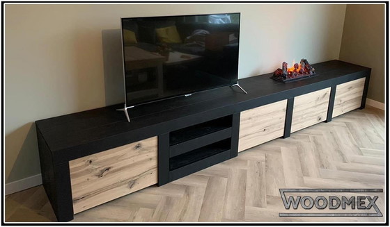 Image 1 of TV Furniture With Atmosphere Fireplace | Dimplex Cassette | Woodmex