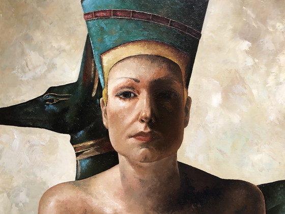 Image 1 of W. van Vondel Nefertiti Original oil painting