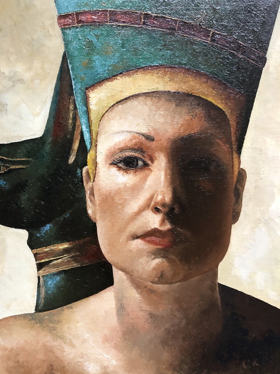 Image 1 of W. van Vondel Nefertiti Original oil painting