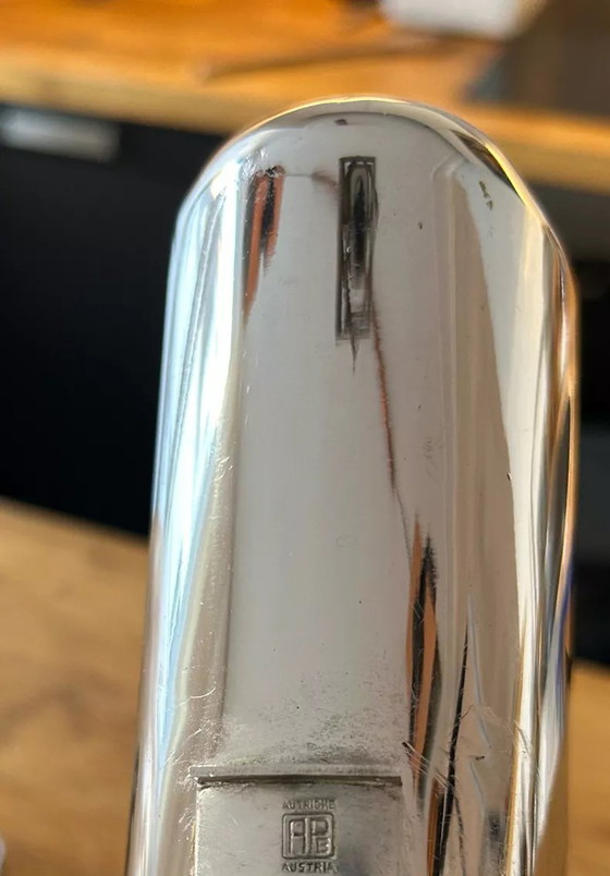 Image 1 of Vintage Modernist Sconce À Serrer, Chromed Metal, Austria 1930
