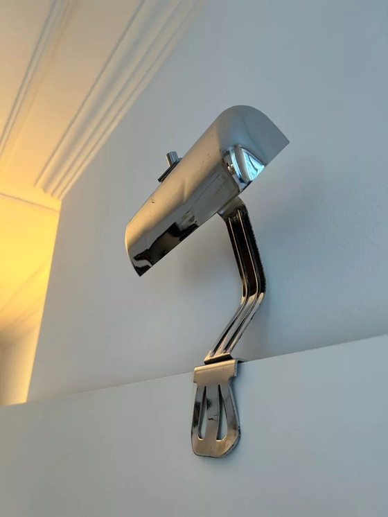 Image 1 of Vintage Modernist Sconce À Serrer, Chromed Metal, Austria 1930