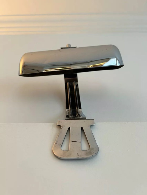 Image 1 of Vintage Modernist Sconce À Serrer, Chromed Metal, Austria 1930
