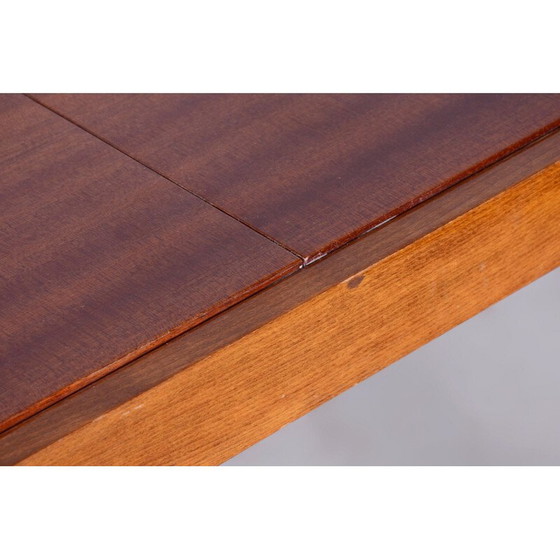 Image 1 of Vintage folding dining table in beech and mahogany veneer, Czechoslovakia 1960