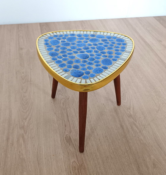 Image 1 of Sixties plant table with mosaic top