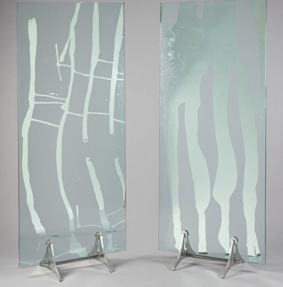 Image 1 of Pair Of Marco Gaudenzi Mirrored Decor Screens