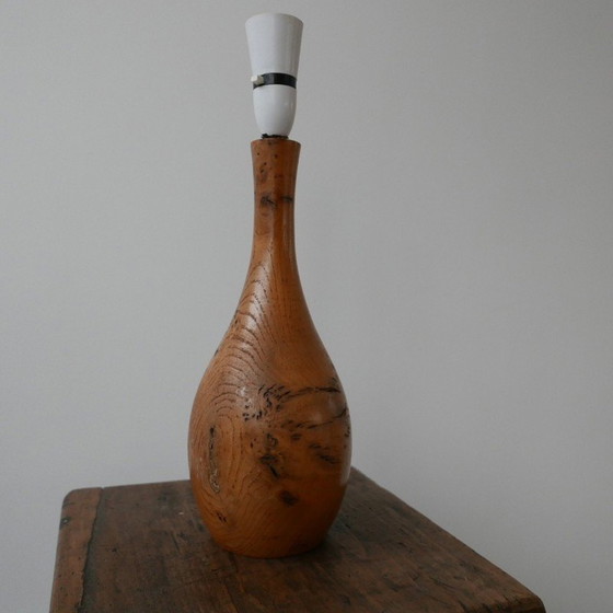 Image 1 of Vintage burl wood table lamp, England 1960