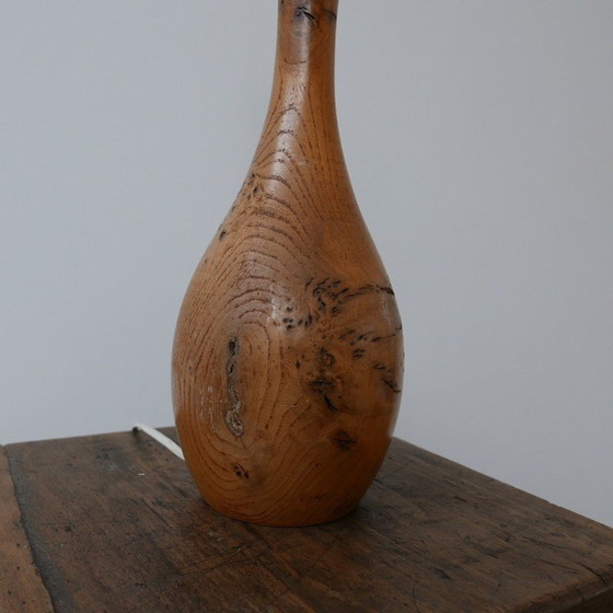 Image 1 of Vintage burl wood table lamp, England 1960