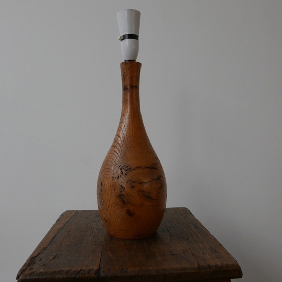 Image 1 of Vintage burl wood table lamp, England 1960