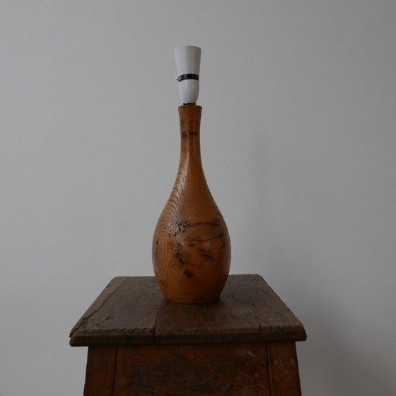Image 1 of Vintage burl wood table lamp, England 1960