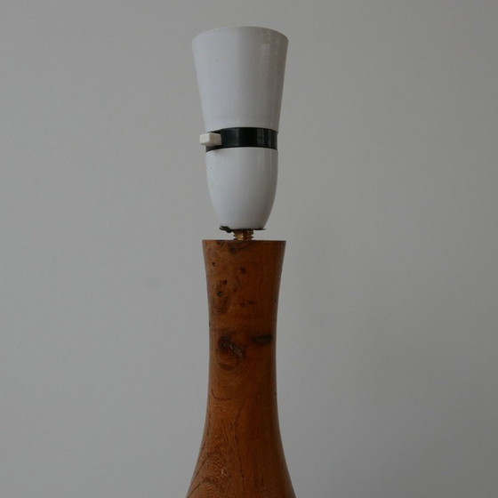Image 1 of Vintage burl wood table lamp, England 1960