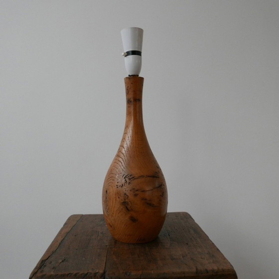 Image 1 of Vintage burl wood table lamp, England 1960