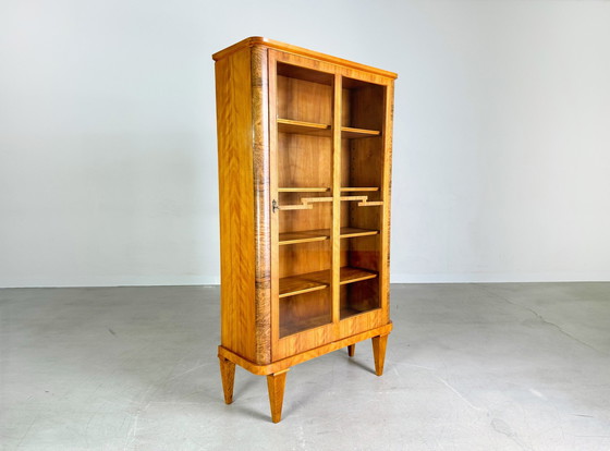 Image 1 of Biedermeier display cabinet Walnut Ca. 1820